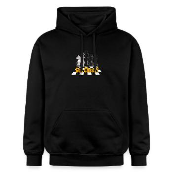 Schach - Schachbrett - got Chess? - Gildan Unisex Softstyle® Midweight Hoodie - Schwarz - Vorne - Marisol (170cm) & Nik (191cm)