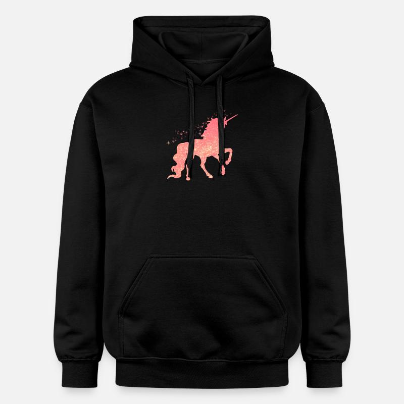 Das rote glitzer Einhorn - Gildan Unisex Softstyle® Midweight Hoodie - Schwarz