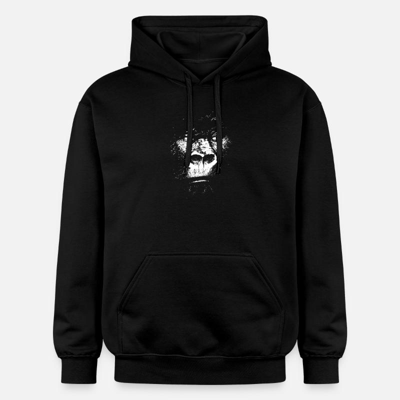 Illustration de singe expressionniste, gorille - Sweat à capuche Softstyle® Gildan Unisexe - noir