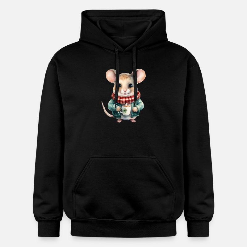 Thé d’hiver de souris câlines - Sweat à capuche Softstyle® Gildan Unisexe - noir