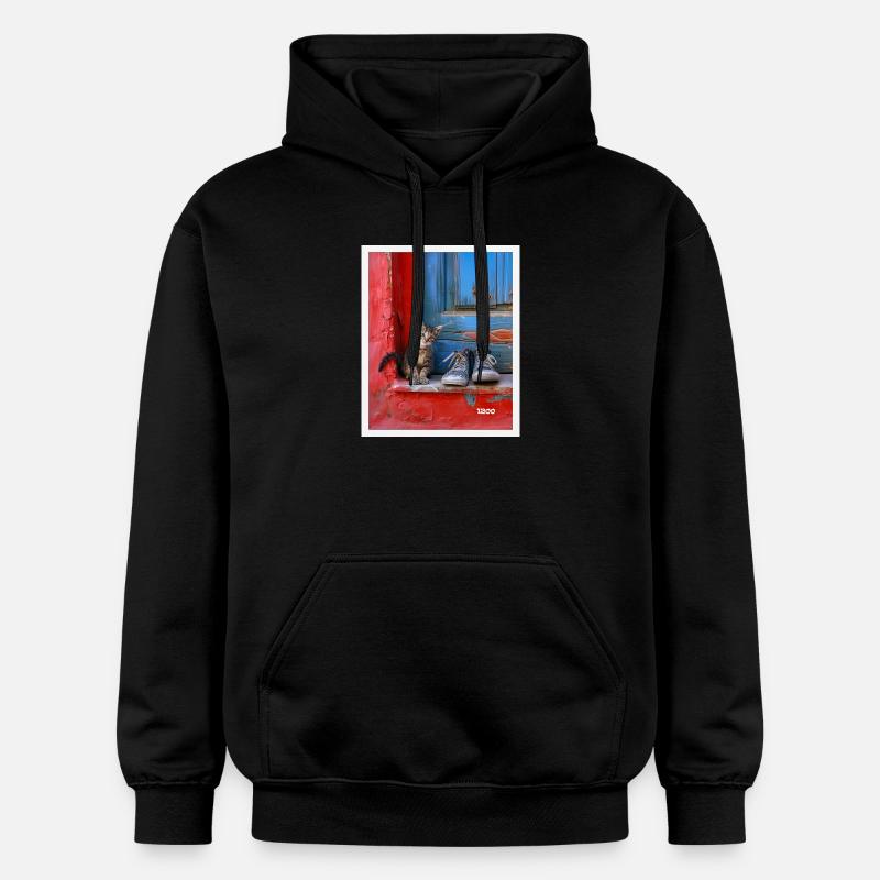 chat doux - Sweat à capuche Softstyle® Gildan Unisexe - noir
