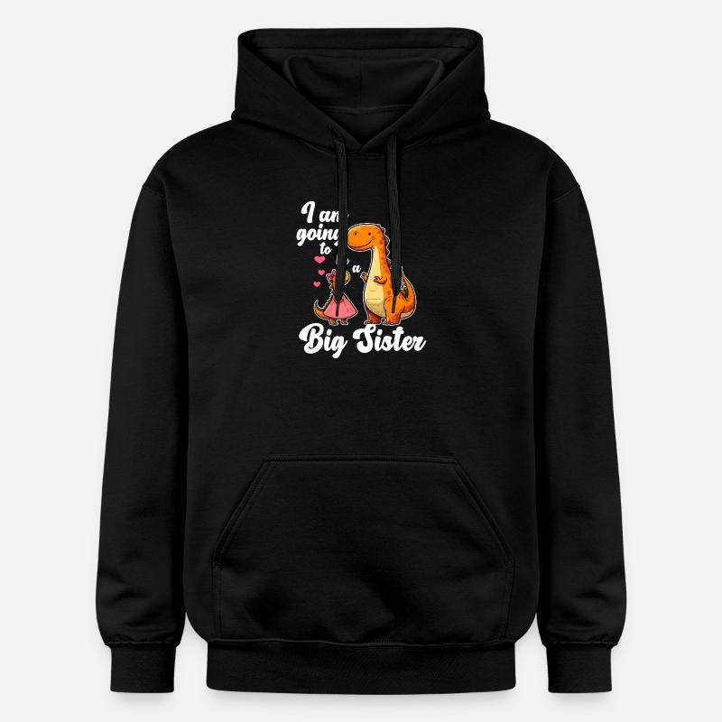 Werde eine große Schwester Dino - Gildan Unisex Softstyle® Midweight Hoodie - Schwarz