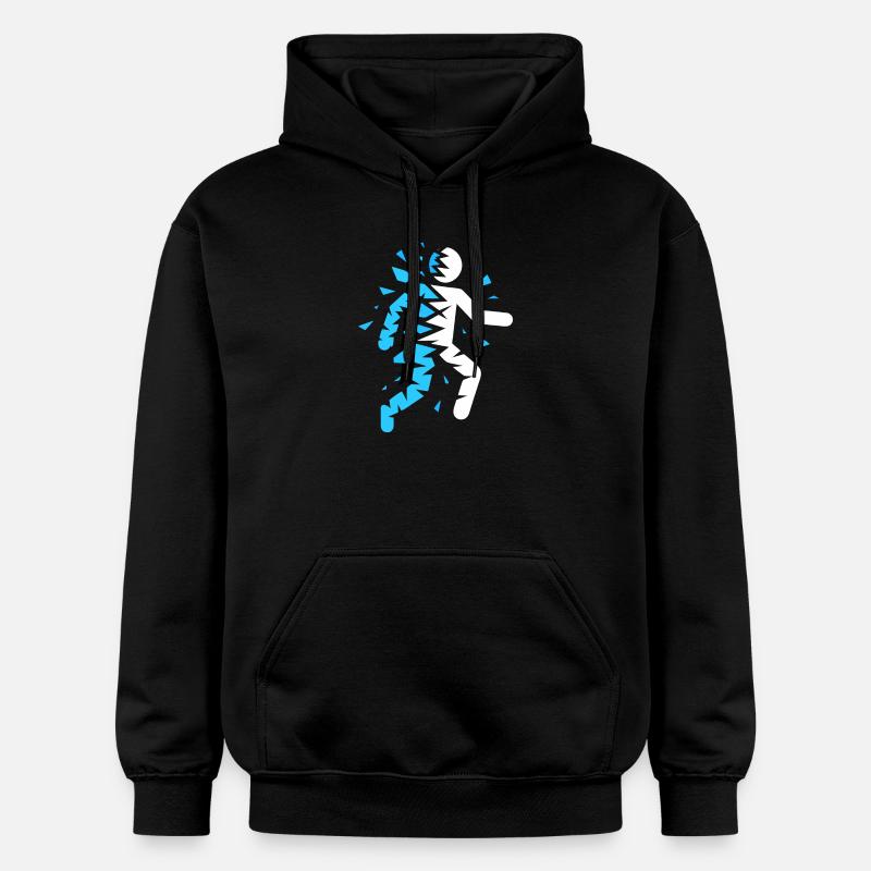 Silhouette éclatée bleue - Sweat à capuche Softstyle® Gildan Unisexe - noir