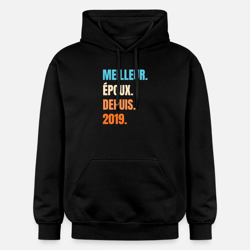 Bester Ehemann seit 2019 Geschenk-Ehemann - Gildan Unisex Softstyle® Midweight Hoodie - Schwarz