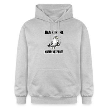 Hamburger Kneipen Experte - Gildan Unisex Softstyle® Midweight Hoodie - Hellgrau meliert - Vorne - Liana (172cm) & Jaron (178cm)