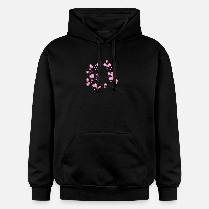 fleurs de cerisier - Sweat à capuche Softstyle® Gildan Unisexe - noir