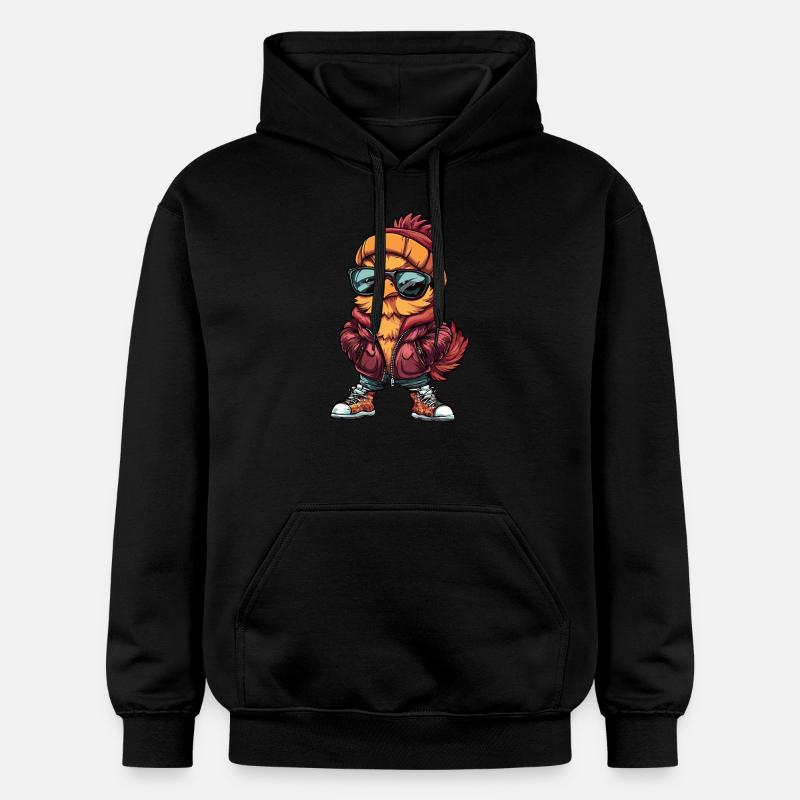 Coq Bande dessinée cool - Sweat à capuche Softstyle® Gildan Unisexe - noir