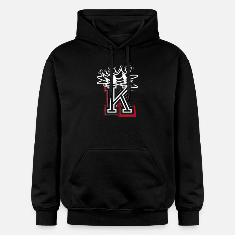 Buchstabe K mit Krone - Gildan Unisex Softstyle® Midweight Hoodie - Schwarz