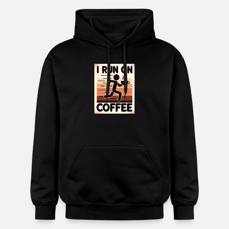 Je carbure au café - Sweat à capuche Softstyle® Gildan Unisexe - noir