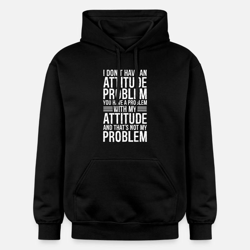 Je n’ai pas de problème d’attitude - Sweat à capuche Softstyle® Gildan Unisexe - noir