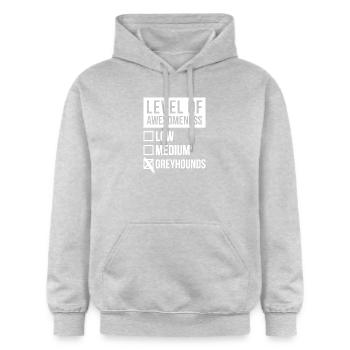 Windhund - Gildan Unisex Softstyle® Midweight Hoodie - Hellgrau meliert - Vorne - Liana (172cm) & Jaron (178cm)