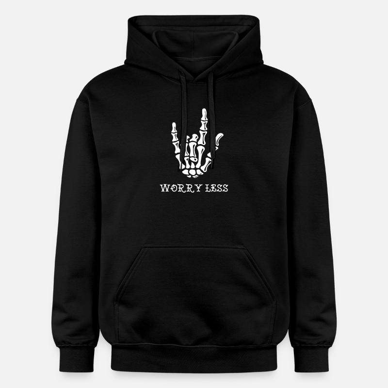 Skelett, das ein Peace-Zeichen bildet - Gildan Unisex Softstyle® Midweight Hoodie - Schwarz
