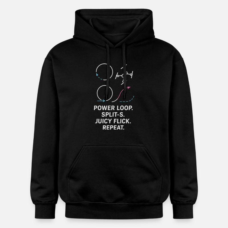 Power Loop Split-S Juicy Flick Repeat - Gildan Unisex Softstyle® Midweight Hoodie - Schwarz