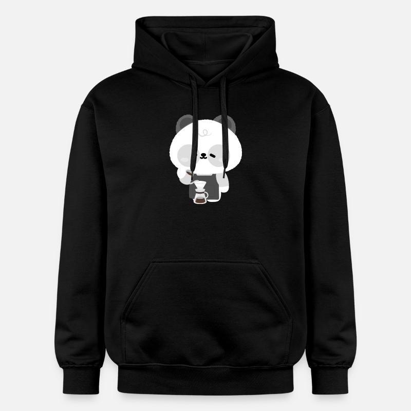 Panda Barista Coffee Brew - Sweat à capuche Softstyle® Gildan Unisexe - noir