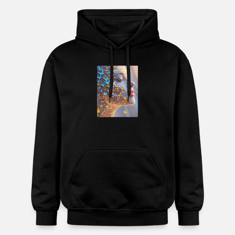 Art du visage de papillon - Sweat à capuche Softstyle® Gildan Unisexe - noir
