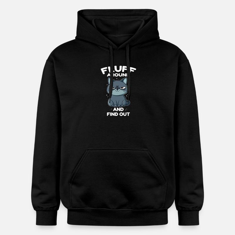 Peluche autour et découvre le chat - Sweat à capuche Softstyle® Gildan Unisexe - noir