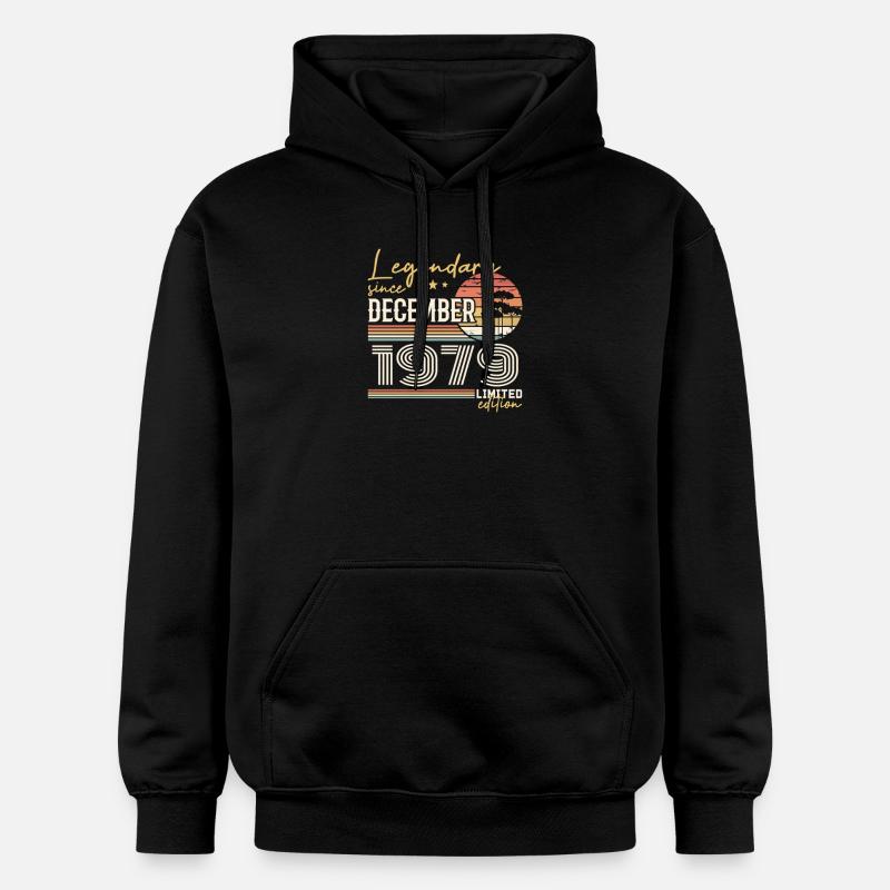Cadeau 46e Anniversaire Décembre 1979 - Sweat à capuche Softstyle® Gildan Unisexe - noir