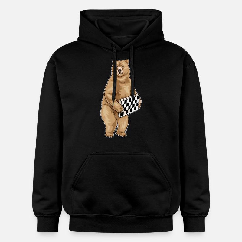 Ours Échiquier Echecs - Sweat à capuche Softstyle® Gildan Unisexe - noir