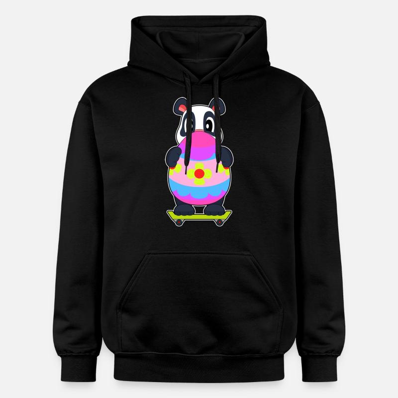 Panda Easter Skateboard - Sweat à capuche Softstyle® Gildan Unisexe - noir