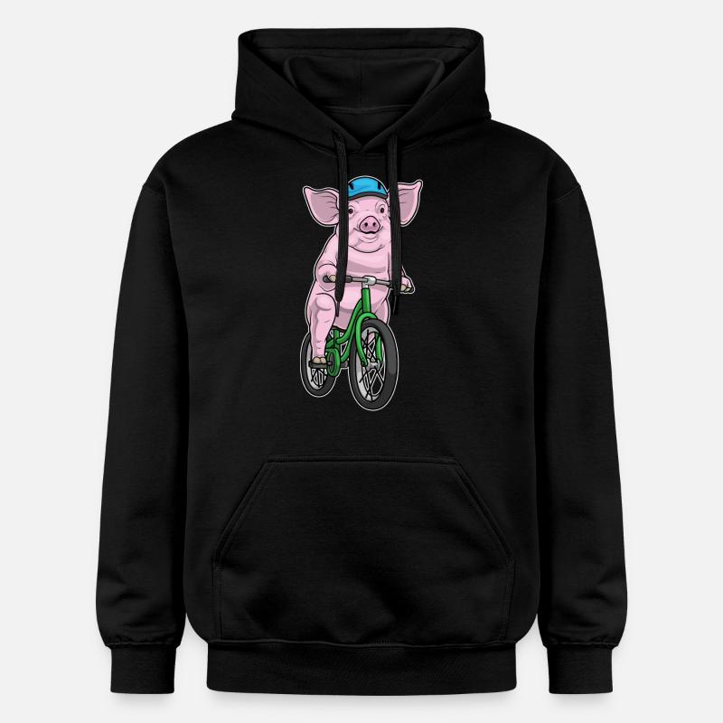 Vélo cochon - Sweat à capuche Softstyle® Gildan Unisexe - noir