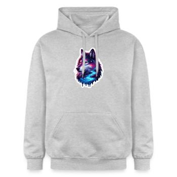 Himmlische Wölfe - Gildan Unisex Softstyle® Midweight Hoodie - Hellgrau meliert - Vorne - Liana (172cm) & Jaron (178cm)