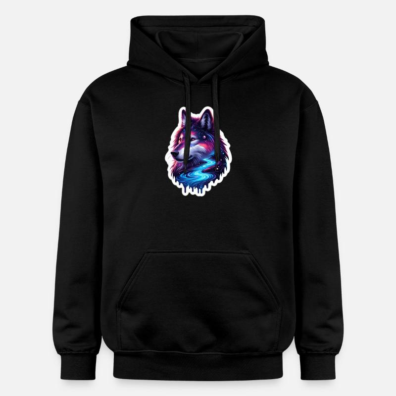 Wolve céleste - Sweat à capuche Softstyle® Gildan Unisexe - noir