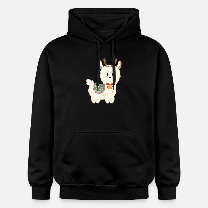 Alpaga blanc pour Noël - Sweat à capuche Softstyle® Gildan Unisexe - noir