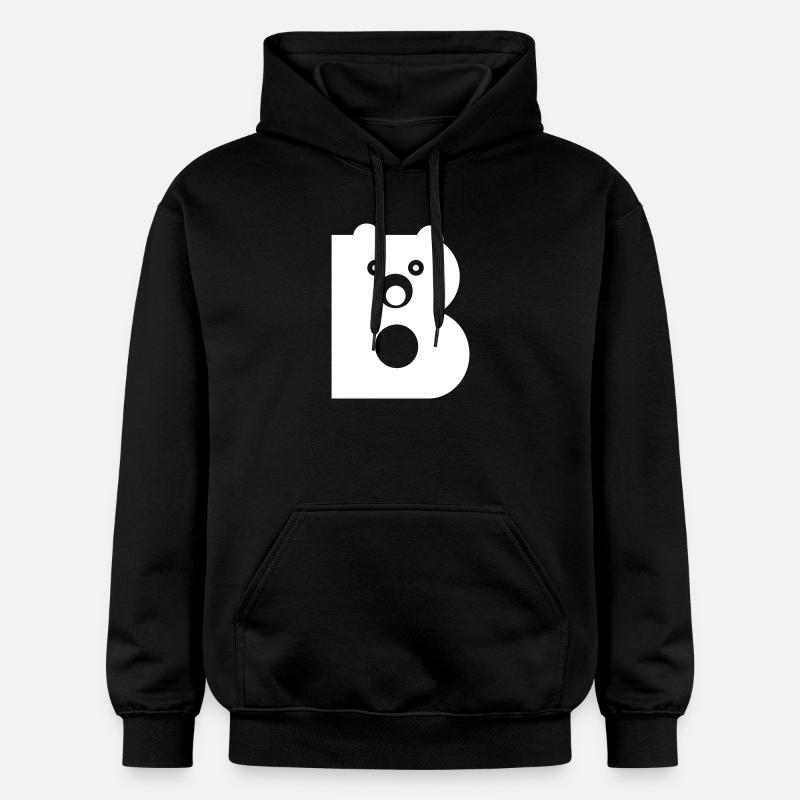 B Lettre blanc Vecteur - Sweat à capuche Softstyle® Gildan Unisexe - noir
