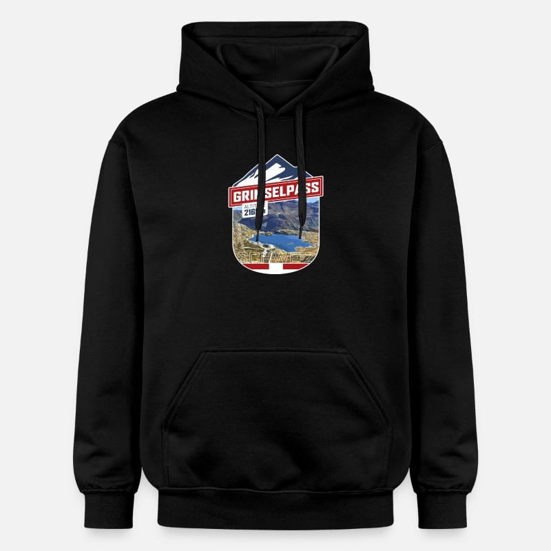 Col du Grimsel | Autocollant - Sweat à capuche Softstyle® Gildan Unisexe - noir