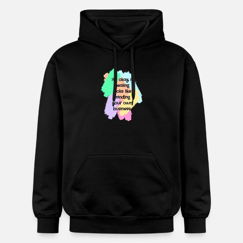 Healing Boundaries Slogan - Sweat à capuche Softstyle® Gildan Unisexe - noir