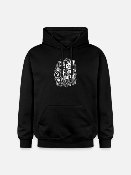Cat Horror Night - Gildan Unisex Softstyle® Midweight Hoodie - black