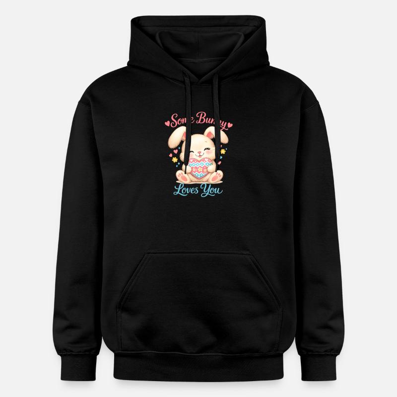 Un lapin t’aime - Sweat à capuche Softstyle® Gildan Unisexe - noir