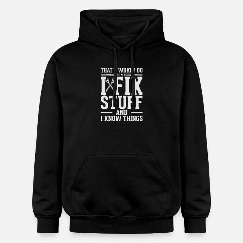 Fix Stuff and Know Things - Gildan Unisex Softstyle® Midweight Hoodie - black