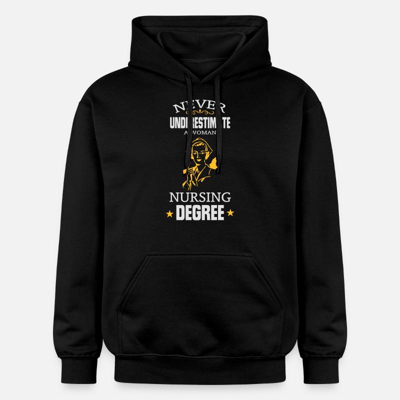 NE JAMAIS SOUS-ESTIMER UNE INFIRMIÈRE ! - Sweat à capuche Softstyle® Gildan Unisexe - noir