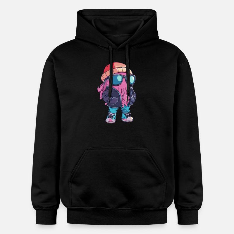 Méduse Bande dessinée cool - Sweat à capuche Softstyle® Gildan Unisexe - noir