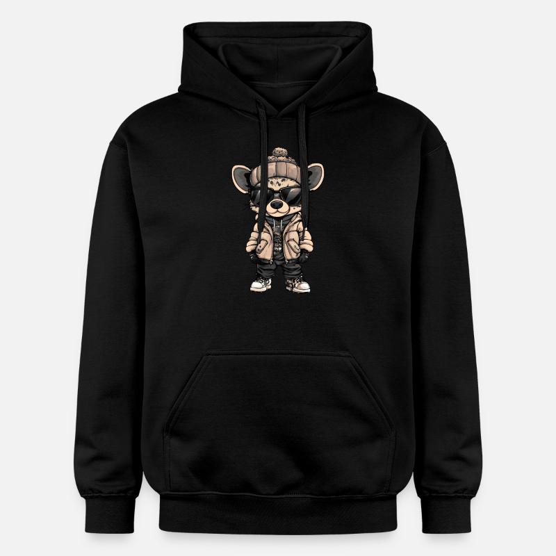 Hyäne Cool Comic - Gildan Unisex Softstyle® Midweight Hoodie - Schwarz