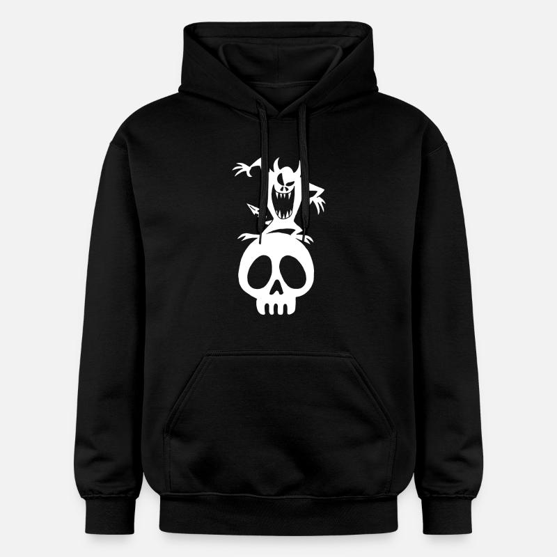 Crâne et démon blanc - Sweat à capuche Softstyle® Gildan Unisexe - noir