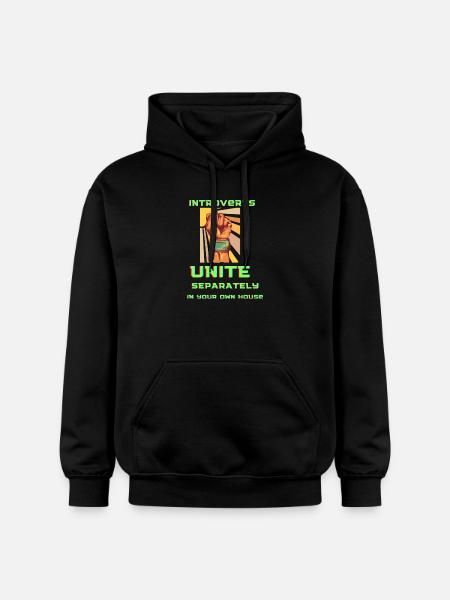 Introverts Unite: Homebound Fist - Gildan Unisex Softstyle® Midweight Hoodie - Schwarz