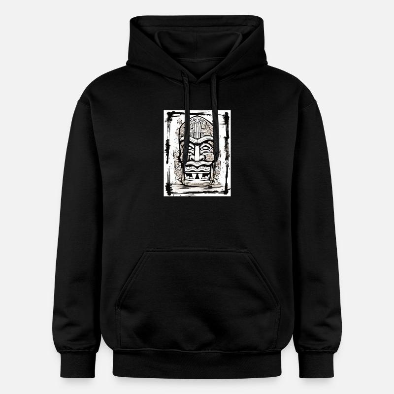 Masque Tiki Style Asie - Sweat à capuche Softstyle® Gildan Unisexe - noir
