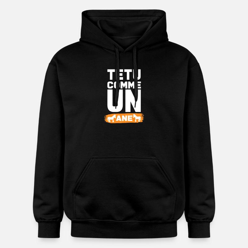 TEXTOU COMME UN ANE - Sweat à capuche Softstyle® Gildan Unisexe - noir
