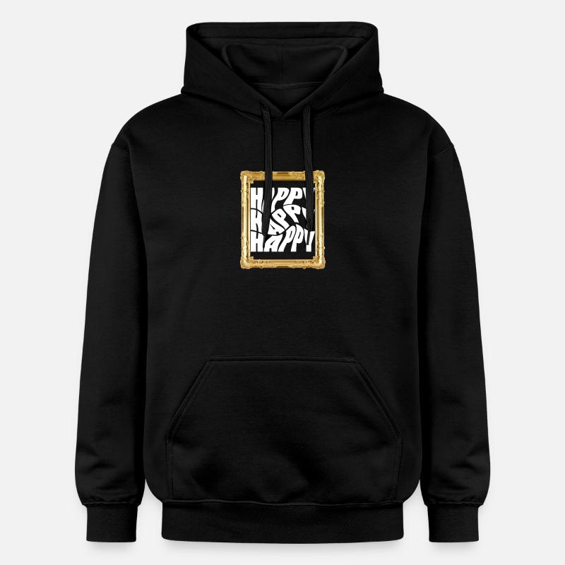 Lettrage rétro joyeux - Sweat à capuche Softstyle® Gildan Unisexe - noir