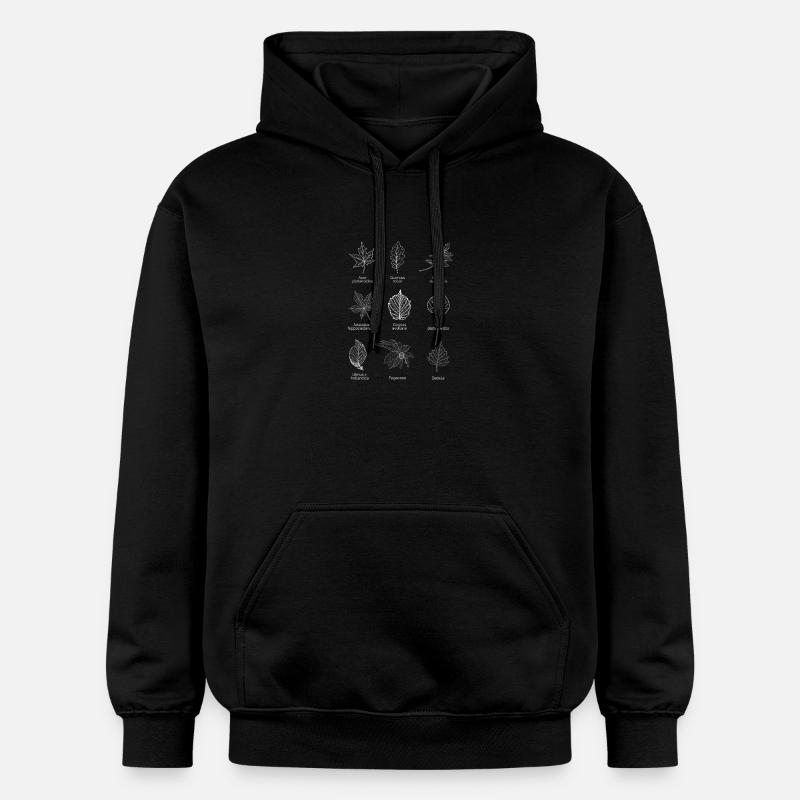 Feuilles d’Europe - Blanc Design naturel - Sweat à capuche Softstyle® Gildan Unisexe - noir