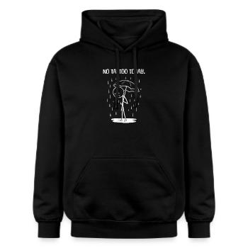 Lustiges Heute leider kein TAttoo - Gildan Unisex Softstyle® Midweight Hoodie - Schwarz - Vorne - Marisol (170cm) & Nik (191cm)