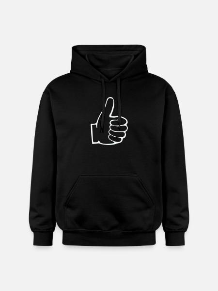 Thumbs Up Outline - Gildan Unisex Softstyle® Midweight Hoodie - black