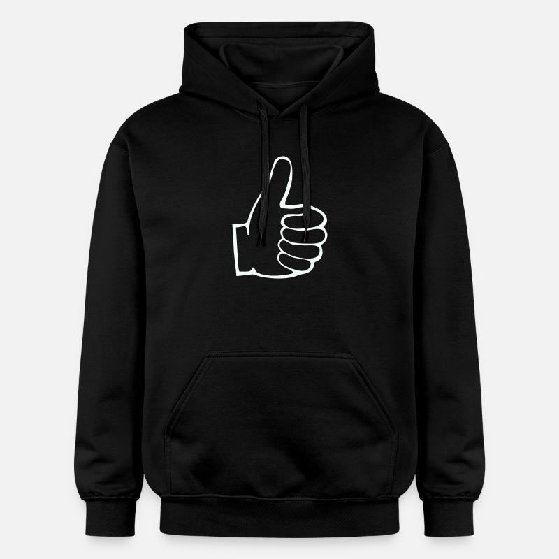 Daumen Hoch Outline - Gildan Unisex Softstyle® Midweight Hoodie - Schwarz
