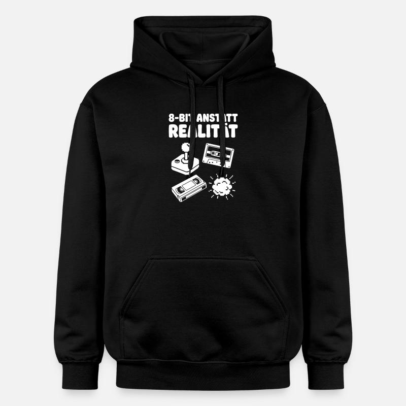 Arcade rétro de réalité 8-bits - Sweat à capuche Softstyle® Gildan Unisexe - noir