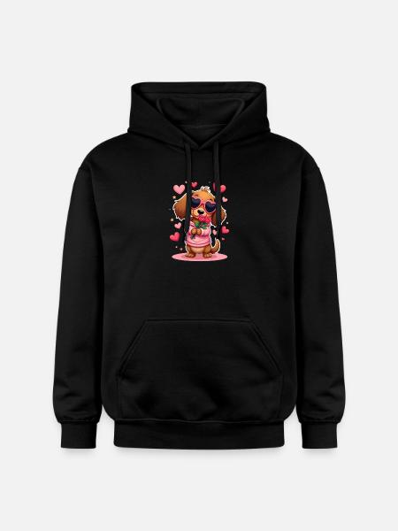 Dackel teckel teckel tekel - Sweat à capuche Softstyle® Gildan Unisexe - noir