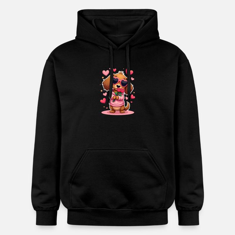 Dackel teckel teckel tekel - Sweat à capuche Softstyle® Gildan Unisexe - noir