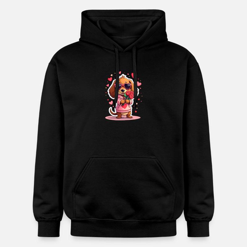 Dackel teckel teckel tekel - Sweat à capuche Softstyle® Gildan Unisexe - noir