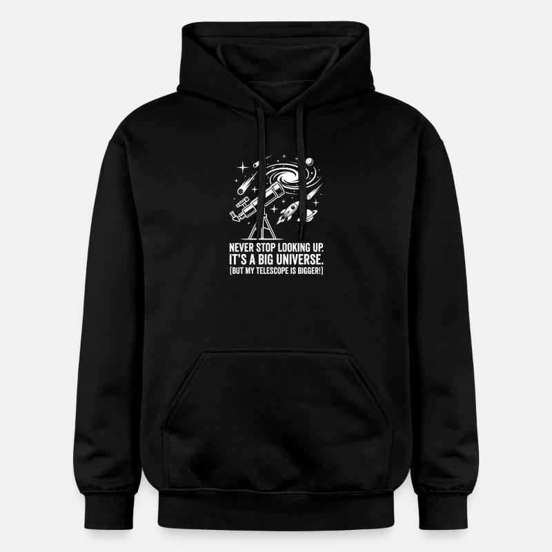 Teleskopträume im weiten Kosmos - Gildan Unisex Softstyle® Midweight Hoodie - Schwarz